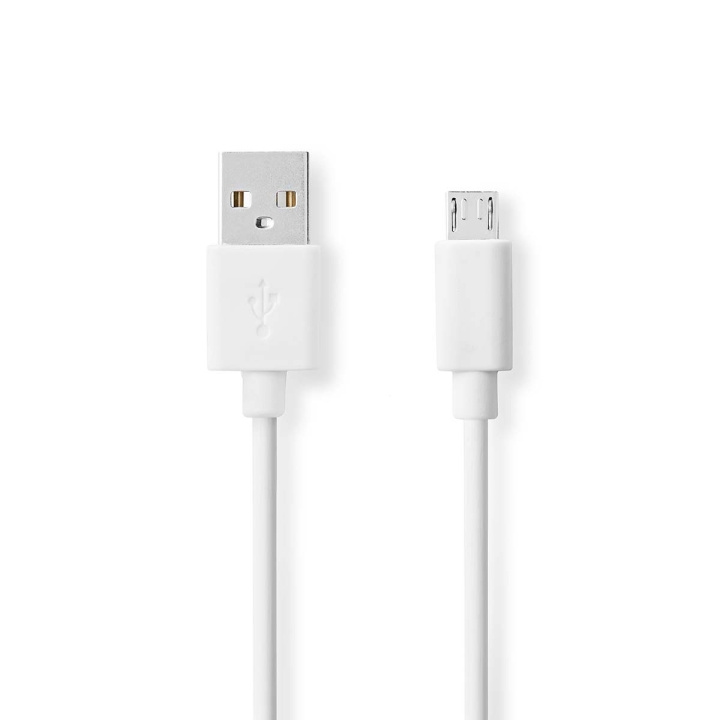 Nedis USB-Kabel | USB 2.0 | USB-A Male | USB Micro-B Male | 480 Mbps | Vernikkeld | 2.00 m | Rond | PVC | Wit | Doos in de groep SMARTPHONE & TABLETS / Opladers & Kabels / Kabels / Kabels microUSB bij TP E-commerce Nordic AB (C66084)