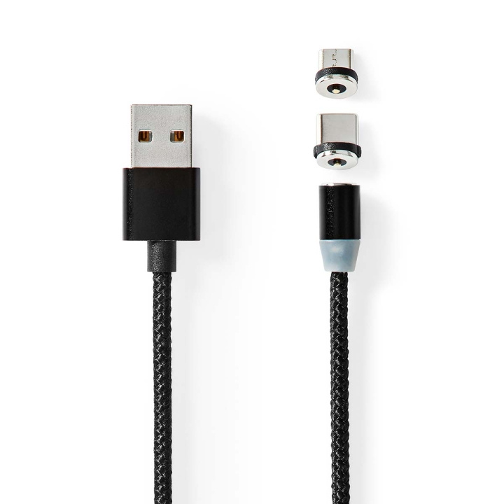 Nedis USB-Kabel | USB 2.0 | USB-A Male | USB Micro-B Male / USB-C™ Male | 10 W | No Data Transfer | Vernikkeld | 2.00 m | Rond | Nylon | Zwart | Doos in de groep SMARTPHONE & TABLETS / Opladers & Kabels / Kabels / Kabels microUSB bij TP E-commerce Nordic AB (C66091)