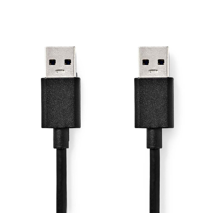 Nedis USB-Kabel | USB 3.2 Gen 1 | USB-A Male | USB-A Male | 5 Gbps | Vernikkeld | 1.00 m | Rond | PVC | Zwart | Doos in de groep COMPUTERS & RANDAPPARATUUR / Computerkabels / USB / USB-A / Kabels bij TP E-commerce Nordic AB (C66098)