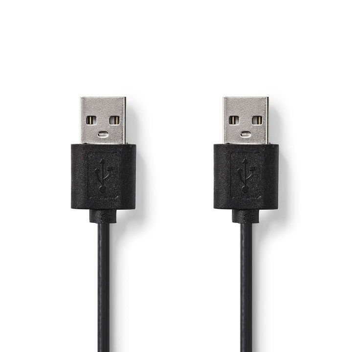 Nedis USB-Kabel | USB 2.0 | USB-A Male | USB-A Male | 480 Mbps | Vernikkeld | 2.00 m | Rond | PVC | Zwart | Label in de groep COMPUTERS & RANDAPPARATUUR / Computerkabels / USB / USB-A / Kabels bij TP E-commerce Nordic AB (C66115)