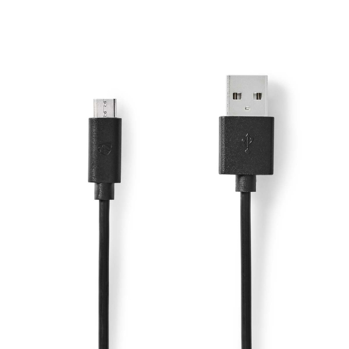 Nedis USB-Kabel | USB 2.0 | USB-A Male | USB Micro-B Male | 10 W | 480 Mbps | Vernikkeld | 0.50 m | Rond | PVC | Zwart | Label in de groep SMARTPHONE & TABLETS / Opladers & Kabels / Kabels / Kabels microUSB bij TP E-commerce Nordic AB (C66126)