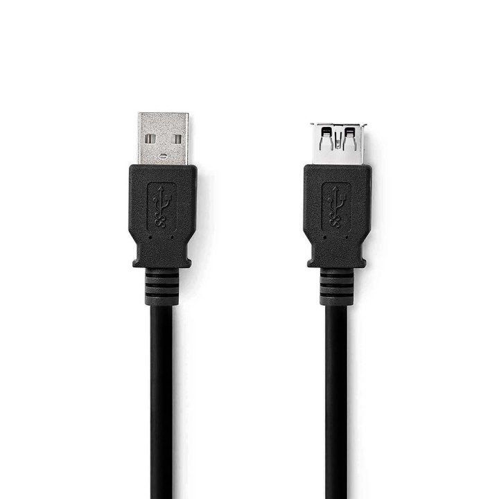 Nedis USB-Kabel | USB 3.2 Gen 1 | USB-A Male | USB-A Female | 5 Gbps | Vernikkeld | 1.00 m | Rond | PVC | Zwart | Label in de groep COMPUTERS & RANDAPPARATUUR / Computerkabels / USB / USB-A / Kabels bij TP E-commerce Nordic AB (C66140)