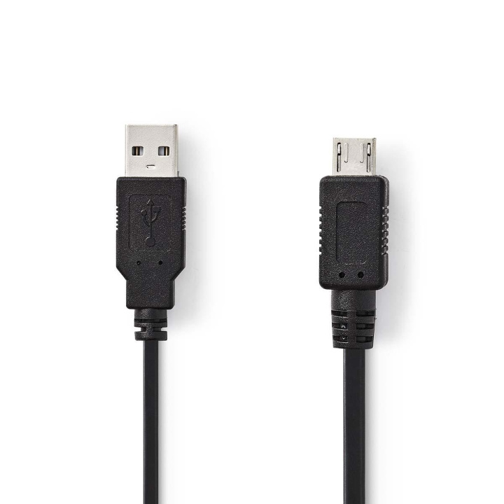 Nedis USB-Kabel | USB 2.0 | USB-A Male | USB Micro-A | 480 Mbps | Vernikkeld | 2.00 m | Rond | PVC | Zwart | Polybag in de groep COMPUTERS & RANDAPPARATUUR / Computerkabels / USB / Micro-USB / Kabels bij TP E-commerce Nordic AB (C66152)