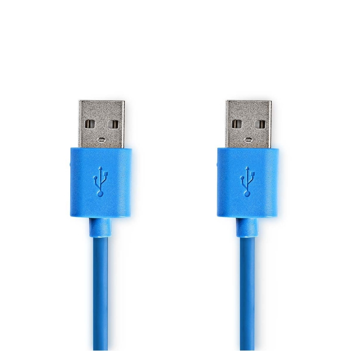 Nedis USB-Kabel | USB 3.2 Gen 1 | USB-A Male | USB-A Male | 5 Gbps | Vernikkeld | 1.00 m | Rond | PVC | Blauw | Envelop in de groep COMPUTERS & RANDAPPARATUUR / Computerkabels / USB / USB-A / Kabels bij TP E-commerce Nordic AB (C66158)