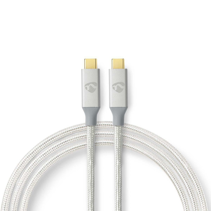 Nedis USB-Kabel | USB 3.2 Gen 2x2 | USB-C™ Male | USB-C™ Male | 100 W | 4K@60Hz | 20 Gbps | Verguld | 2.00 m | Rond | Gevlochten / Nylon | Zilver | Cover Window Box in de groep COMPUTERS & RANDAPPARATUUR / Computerkabels / USB / USB-C bij TP E-commerce Nordic AB (C66175)