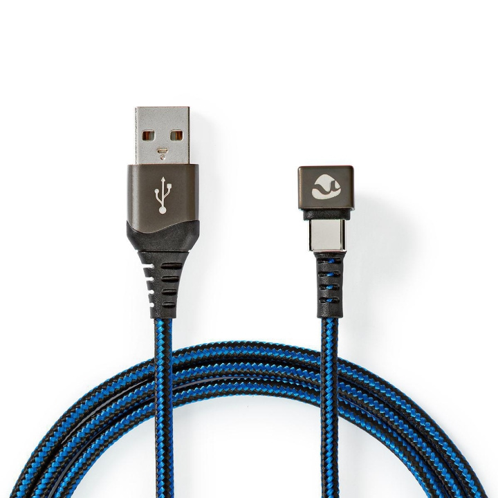 Nedis USB-Kabel | USB 2.0 | USB-A Male | USB-C™ Male | 480 Mbps | Verguld | 2.00 m | Rond | Gevlochten / Nylon | Blauw / Zwart | Cover Window Box in de groep COMPUTERS & RANDAPPARATUUR / Computerkabels / USB / USB-C bij TP E-commerce Nordic AB (C66181)