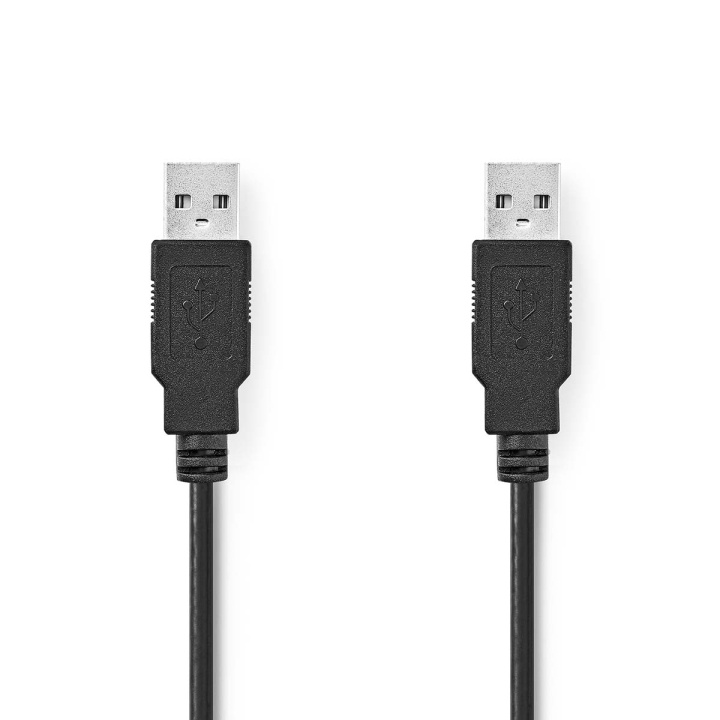 Nedis USB-Kabel | USB 2.0 | USB-A Male | USB-A Male | 480 Mbps | Vernikkeld | 2.00 m | Rond | PVC | Zwart | Label in de groep COMPUTERS & RANDAPPARATUUR / Computerkabels / USB / USB-A / Kabels bij TP E-commerce Nordic AB (C66186)