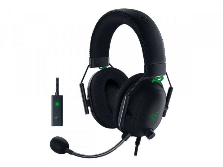 Razer BlackShark V2 Wired Headset Black Green in de groep COMPUTERS & RANDAPPARATUUR / GAMING / Koptelefoon bij TP E-commerce Nordic AB (C66403)