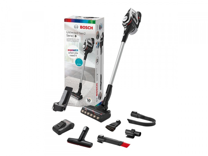 Bosch Unlimited Gen2 Series | 8 BSS82SIL1 Stick/handhållen dammsugare Silver in de groep HUISHOUDEN & TUIN / Schoonmaakproducten / Stofzuigers & Accessoires / Handstofzuigers bij TP E-commerce Nordic AB (C66418)