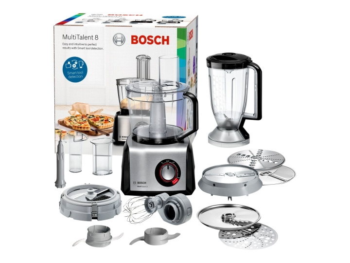 Bosch MultiTalent 8 MC812M865 Keukenmachine 3,9 liter Geborsteld roestvrij staal/zwart in de groep HUISHOUDEN & TUIN / Huishoudelijke apparaten / Keukentools & -apparatuur / Voedselverwerkers bij TP E-commerce Nordic AB (C66446)