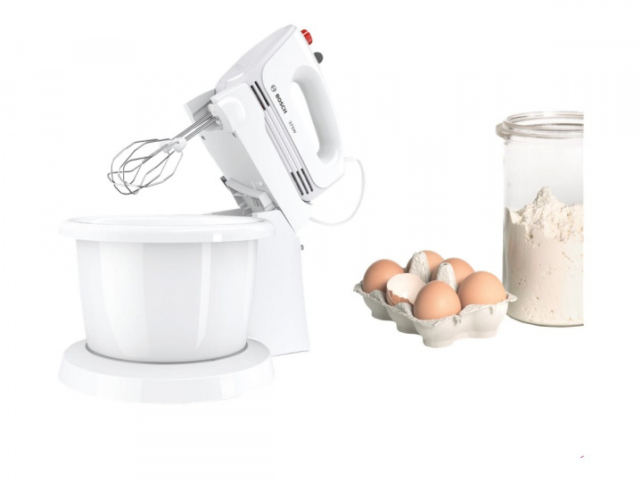 Bosch CleverMixx MFQ2600W Mixer Turbo-funktion Vit/röd in de groep HUISHOUDEN & TUIN / Huishoudelijke apparaten / Keukentools & -apparatuur / Mixers & Blenders bij TP E-commerce Nordic AB (C66522)