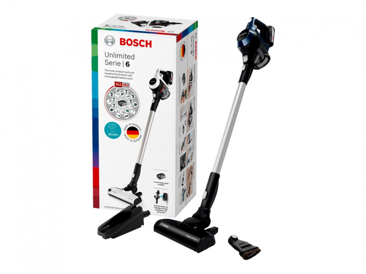 Bosch Unlimited Series | 6 BBS611PCK Stick- och handhållen dammsugare Moonlight Blue in de groep HUISHOUDEN & TUIN / Schoonmaakproducten / Stofzuigers & Accessoires / Handstofzuigers bij TP E-commerce Nordic AB (C66587)