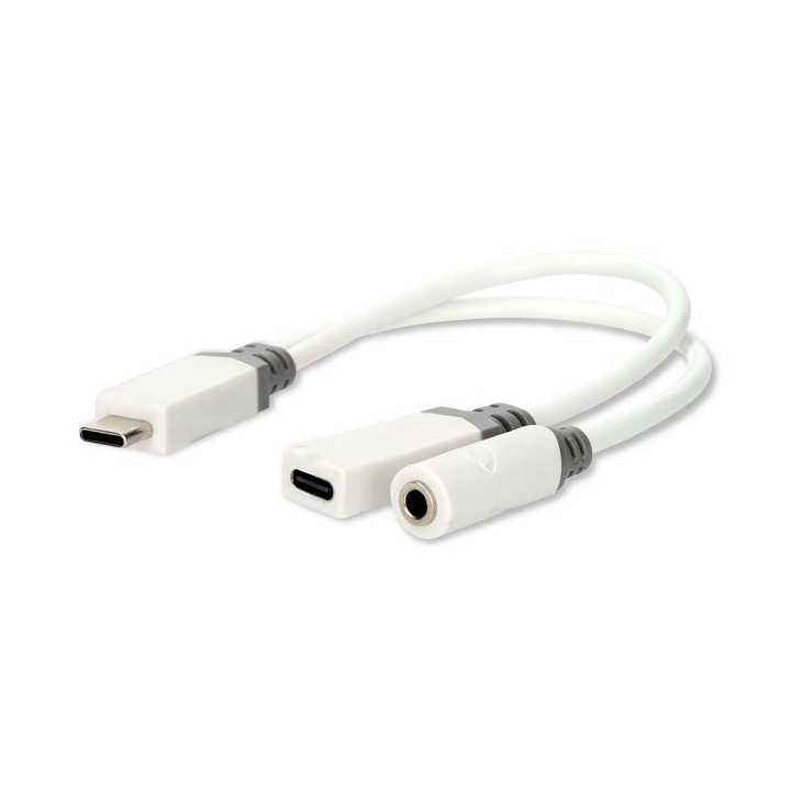 Nedis USB-C™ Adapter | USB 2.0 | USB-C™ Male | USB-C™ Female / 3,5 mm Female | 0.10 m | Rond | Verguld | PVC | Wit | Doos in de groep SMARTPHONE & TABLETS / Opladers & Kabels / Adapters bij TP E-commerce Nordic AB (C66639)