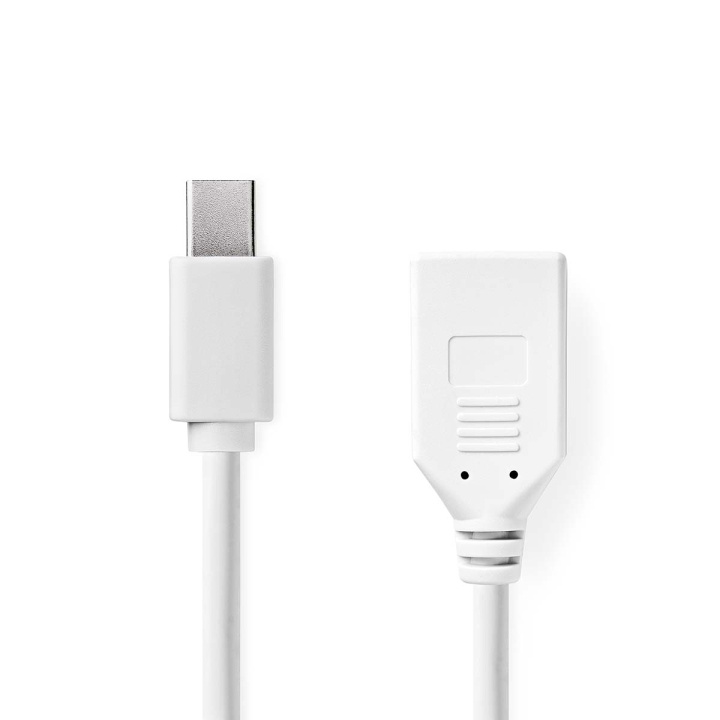 Nedis Mini DisplayPort-Kabel | DisplayPort 1.2 | Mini-DisplayPort Male | DisplayPort Female | 21.6 Gbps | Vernikkeld | 0.20 m | Rond | PVC | Wit | Doos in de groep COMPUTERS & RANDAPPARATUUR / Computerkabels / DisplayPort / Kabels bij TP E-commerce Nordic AB (C66644)