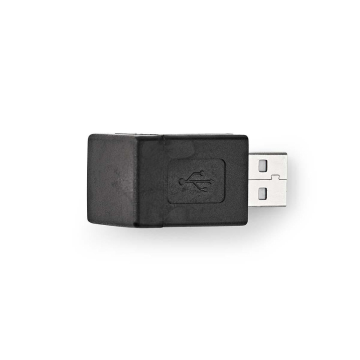 Nedis USB-A Adapter | USB 2.0 | USB-A Male | USB-A Female | 480 Mbps | Rond | Vernikkeld | PVC | Zwart | Doos in de groep HOME ELECTRONICS / Opslagmedia / Geheugenkaarten / Adapters bij TP E-commerce Nordic AB (C66651)