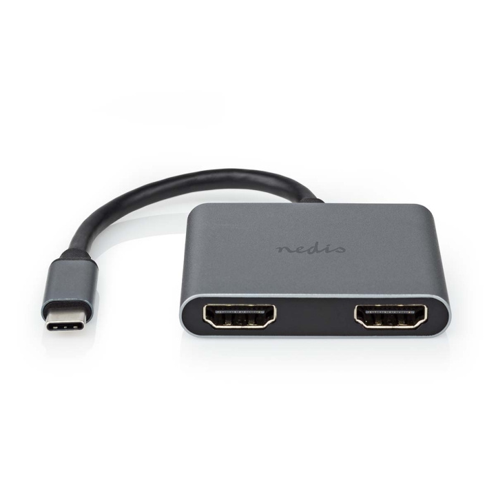 Nedis USB-C™ Adapter | USB 3.2 Gen 1 | USB-C™ Male | 2x HDMI™ | 4K@30Hz | 0.10 m | Rond | Vernikkeld | PVC | Zwart | Doos in de groep SMARTPHONE & TABLETS / Opladers & Kabels / Adapters bij TP E-commerce Nordic AB (C66655)