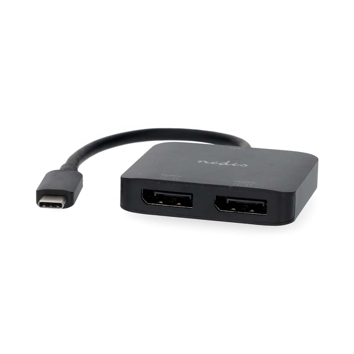 Nedis USB-C™ Adapter | USB 3.2 Gen 1 | USB-C™ Male | 2x Displayport Female | 4K@60Hz | 0.20 m | Rond | Vernikkeld | PVC | Zwart | Doos in de groep SMARTPHONE & TABLETS / Opladers & Kabels / Adapters bij TP E-commerce Nordic AB (C66686)