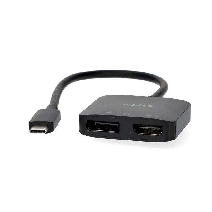 Nedis USB-C™ Adapter | USB 3.2 Gen 1 | USB-C™ Male | DisplayPort Female / HDMI™ Output | 8K@30Hz | 0.20 m | Rond | Vernikkeld | Zwart | Doos in de groep SMARTPHONE & TABLETS / Opladers & Kabels / Adapters bij TP E-commerce Nordic AB (C66687)