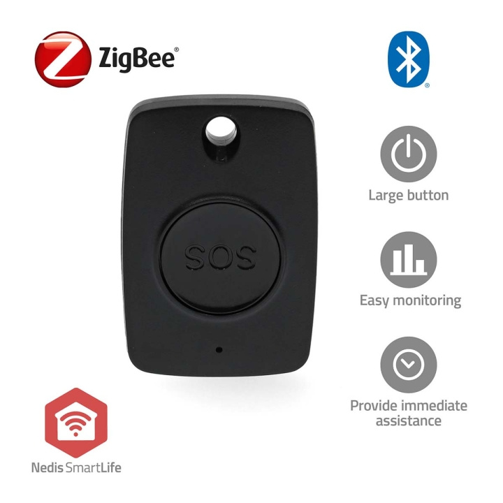 Nedis Smart Home Paniekknop | Zigbee 3.0 | Batterijtype: CR2450 | Zwart in de groep SPORT, VRIJE TIJD & HOBBY / Leuke dingen / Handige spullen bij TP E-commerce Nordic AB (C66709)