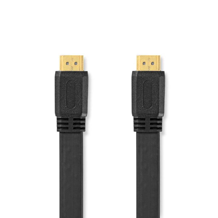 Nedis High Speed ​​HDMI™-Kabel met Ethernet | HDMI™ Connector | HDMI™ Connector | 4K@30Hz | 10.2 Gbps | 2.00 m | Plat | PVC | Zwart | Label in de groep HOME ELECTRONICS / Kabels & Adapters / HDMI / Kabels bij TP E-commerce Nordic AB (C66740)