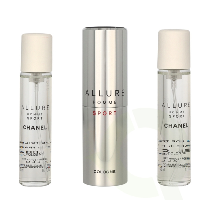 Chanel Allure Homme Sport Giftset 60 ml Edt Twist and Spray 3 x 20ml, Cologne Travel Spray and 2x Refills in de groep BEAUTY & HEALTH / Geuren & Parfum / Parfum / Parfum voor hem bij TP E-commerce Nordic AB (C66748)