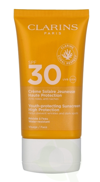 Clarins Youth-protecting Sunscreen SPF30 50 ml in de groep BEAUTY & HEALTH / Huidsverzorging / Zonnebank / Zonnebescherming bij TP E-commerce Nordic AB (C66848)