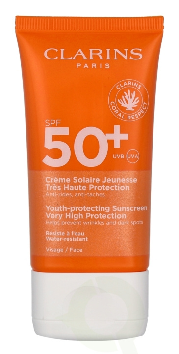 Clarins Youth-protecting Sunscreen SPF50+ 50 ml in de groep BEAUTY & HEALTH / Huidsverzorging / Zonnebank / Zonnebescherming bij TP E-commerce Nordic AB (C66849)