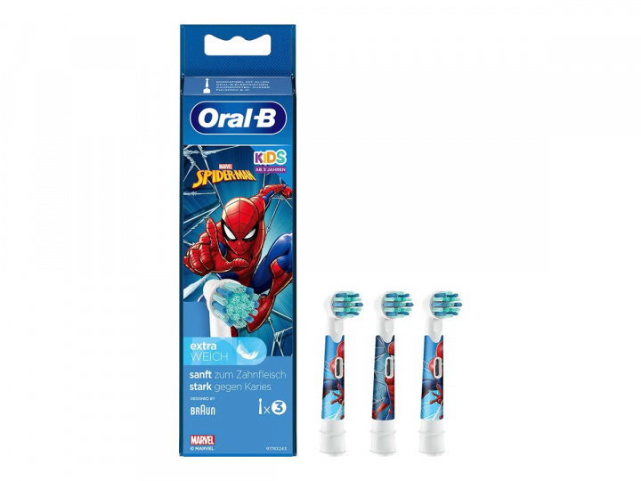 Oral B Extra toothbrush head Spiderman in de groep BEAUTY & HEALTH / Mondverzorging / Elektrische tandenborstelaccessoires bij TP E-commerce Nordic AB (C66947)