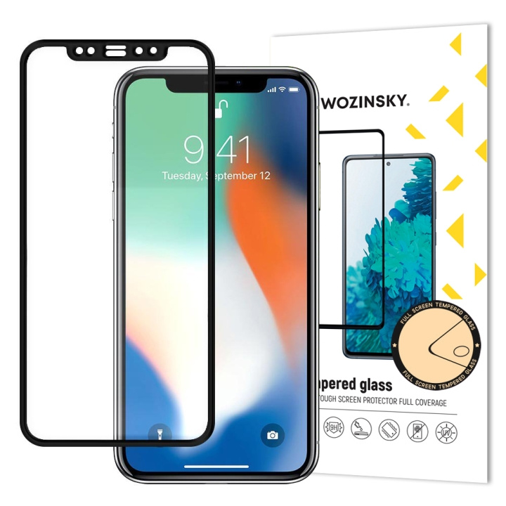 Wozinsky Skärmskydd 9H svart Apple iPhone 12/12 Pro in de groep SMARTPHONE & TABLETS / Mobielbescherming / Apple / IPL en laser bij TP E-commerce Nordic AB (C66965)