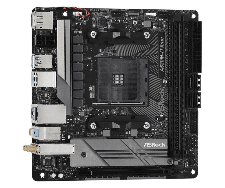 ASRock A520M-ITX/ac Mini ITX AM4 AMD A520 in de groep COMPUTERS & RANDAPPARATUUR / Computeronderdelen / Moederbord bij TP E-commerce Nordic AB (C66999)