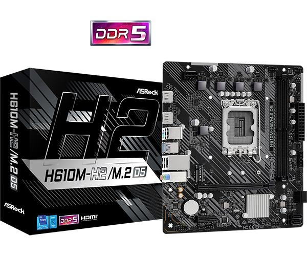 ASRock H610M-H2/M.2 D5 1700 mATX DDR5 in de groep COMPUTERS & RANDAPPARATUUR / Computeronderdelen / Moederbord bij TP E-commerce Nordic AB (C67009)