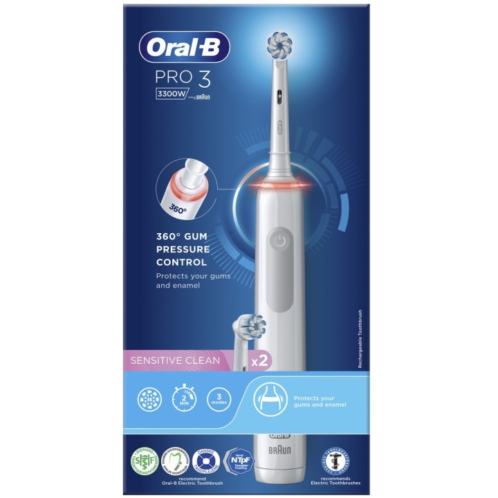 Oral B Pro 3 3300W elektrisk tandborste in de groep BEAUTY & HEALTH / Mondverzorging / Elektrische tandenborstels bij TP E-commerce Nordic AB (C67012)