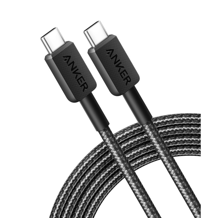 Anker 322 USB-C till USB-C-kabel (1,8 m, flätad) 140 W in de groep COMPUTERS & RANDAPPARATUUR / Computerkabels / USB / USB-C bij TP E-commerce Nordic AB (C67022)