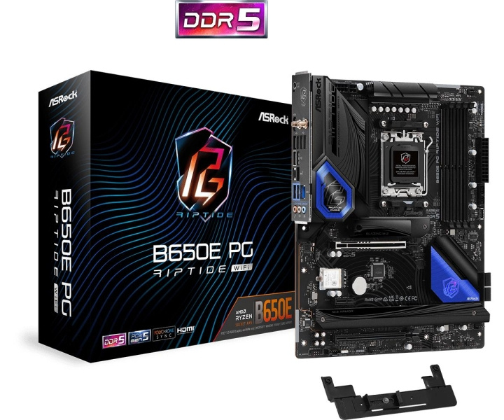 ASRock B650E PG Riptide WiFi ATX AM5 AMD B650 in de groep COMPUTERS & RANDAPPARATUUR / Computeronderdelen / Moederbord bij TP E-commerce Nordic AB (C67043)