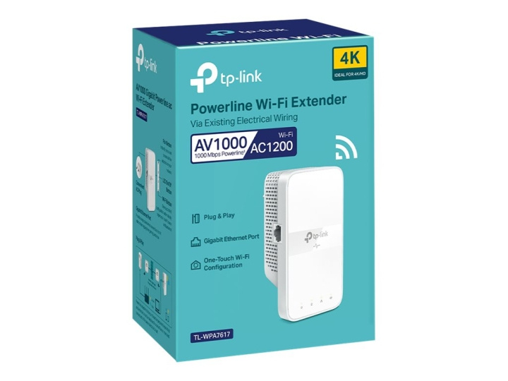 TP-Link TL-WPA7617 V1 Powerline adapter Can be connected to wall socket in de groep COMPUTERS & RANDAPPARATUUR / Netwerk / Homeplug/Powerline bij TP E-commerce Nordic AB (C67120)