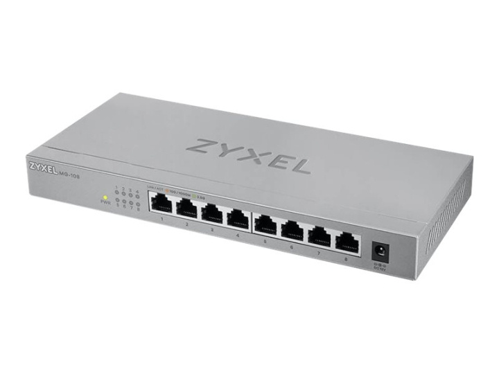 ZyXEL MG-108 Switch 8-port 2.5 Gigabit in de groep COMPUTERS & RANDAPPARATUUR / Netwerk / Schakelaars / 10/100/1000Mbps bij TP E-commerce Nordic AB (C67267)