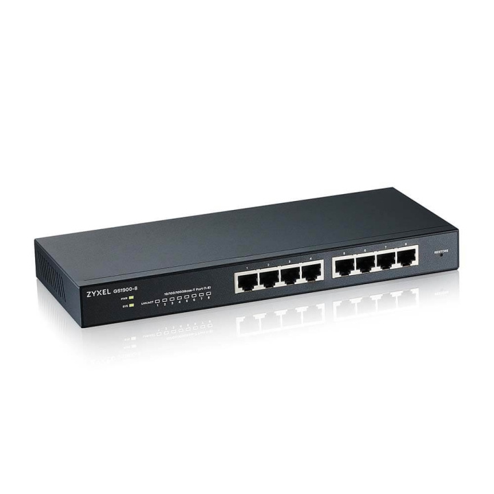 ZyXEL GS1900-8, 8 Port L2 Smart Switch in de groep COMPUTERS & RANDAPPARATUUR / Netwerk / Schakelaars bij TP E-commerce Nordic AB (C67347)