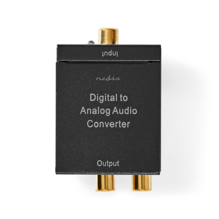 Nedis Digitale Audioconverter | 1-weg | Input: 1x Digital RCA / 1x TosLink | Output: 1x (2x RCA) / 1x 3,5 mm | Automatisch | Geïntegreerde versterker | Zwart in de groep HOME ELECTRONICS / Kabels & Adapters / Audio Analoog / Adapters bij TP E-commerce Nordic AB (C67487)