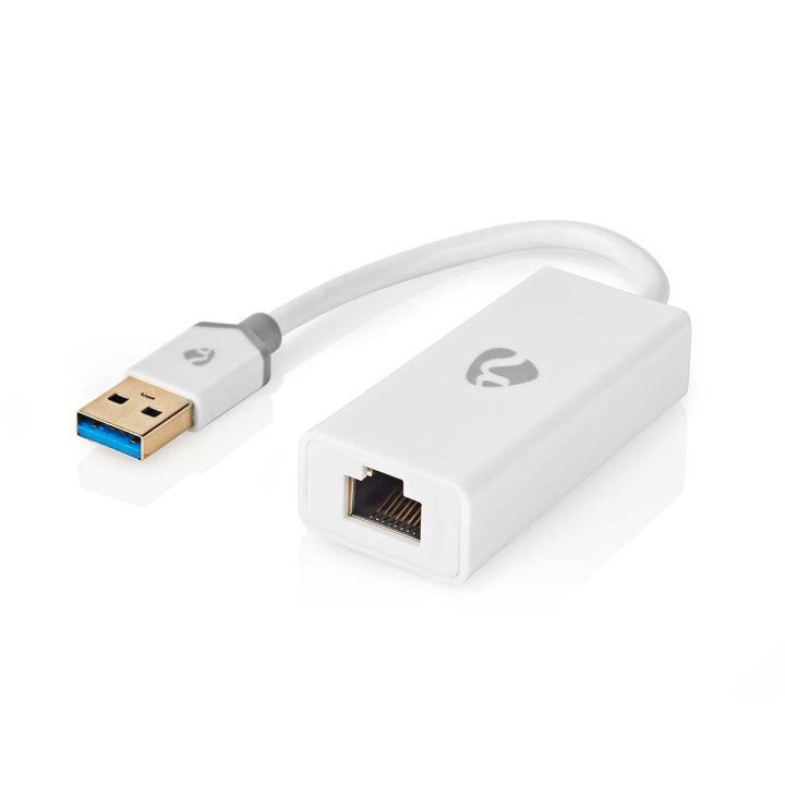 Nedis USB-netwerkadapter | USB 3.2 Gen 1 | 1 Gbps | USB-A Male | RJ45 Female | 0.20 m | Rond | Verguld | Koper | Wit | Doos in de groep COMPUTERS & RANDAPPARATUUR / Netwerk / Netwerkkaarten / USB bij TP E-commerce Nordic AB (C67498)