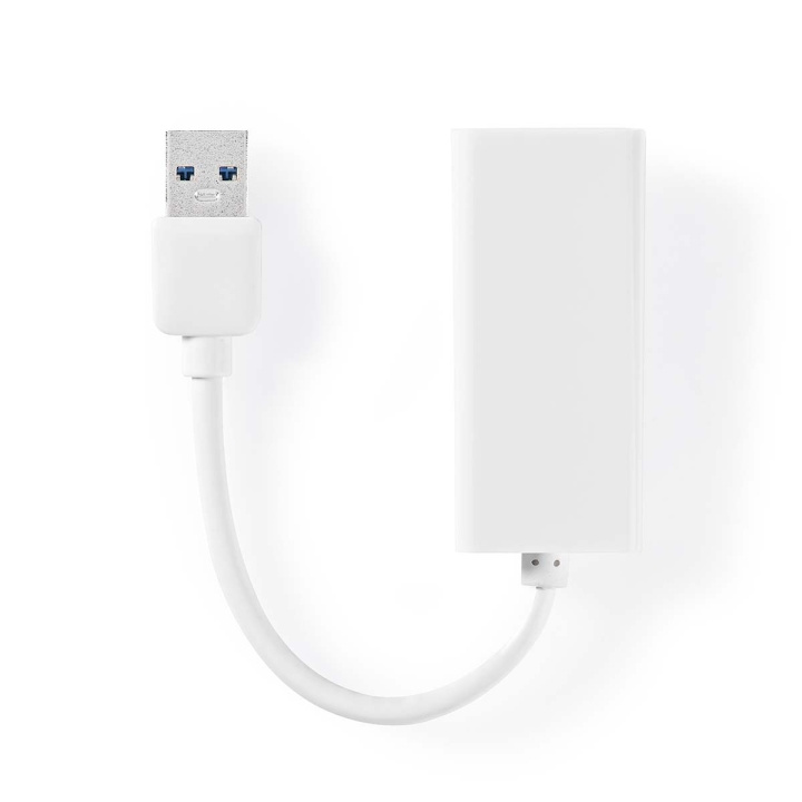 Nedis USB-netwerkadapter | USB 3.2 Gen 1 | 1 Gbps | USB-A Male | RJ45 Female | 0.20 m | Rond | Vernikkeld | Koper | Wit | Doos in de groep COMPUTERS & RANDAPPARATUUR / Netwerk / Netwerkkaarten / USB bij TP E-commerce Nordic AB (C67500)