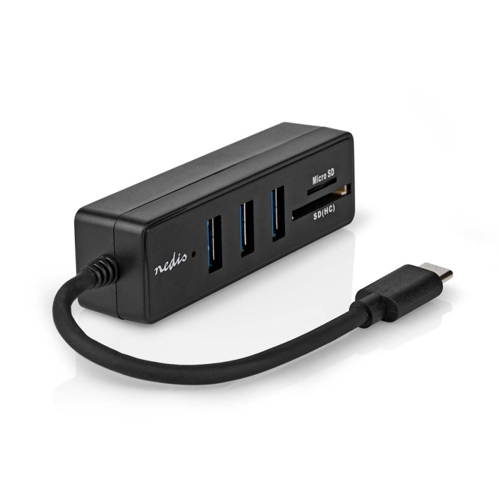 Nedis USB-Hub | 1x USB-C™ | 3x USB A Female | 5-Poorts poort(en) | USB 3.2 Gen 1 | USB Gevoed | 5 Gbps | SD & MicroSD in de groep COMPUTERS & RANDAPPARATUUR / Computeraccessoires / USB-hubs bij TP E-commerce Nordic AB (C67502)