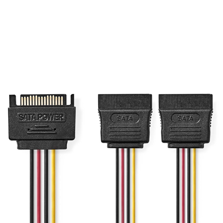 Nedis Interne Voedingskabel | SATA 15-Pins Male | 2x SATA 15-Pins Female | Verguld | 0.15 m | Rond | PVC | Multicolour | Doos in de groep COMPUTERS & RANDAPPARATUUR / Computerkabels / Interne / SATA bij TP E-commerce Nordic AB (C67505)