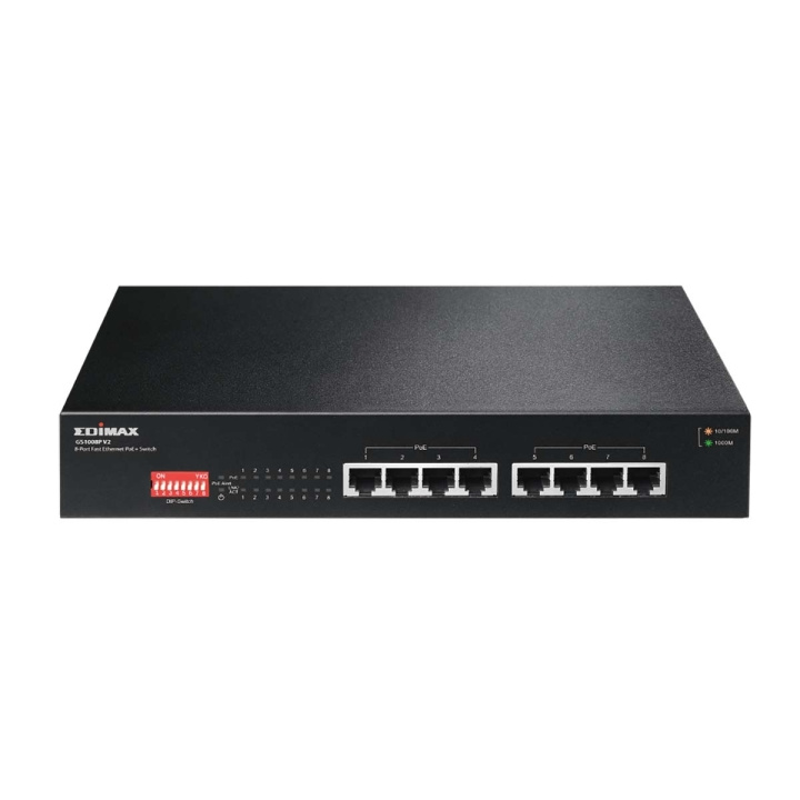 Edimax Lange afstand 8-poorts Gigabit PoE+-switch met DIP-switch in de groep COMPUTERS & RANDAPPARATUUR / Netwerk / Schakelaars / 10/100/1000Mbps bij TP E-commerce Nordic AB (C67600)