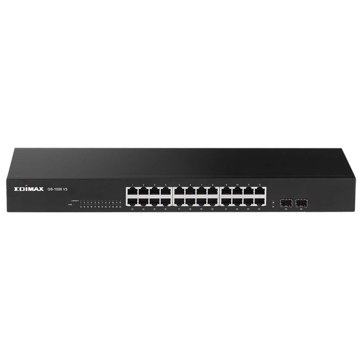 Edimax 26-poorts gigabit-switch met 2 SFP-poorten in de groep COMPUTERS & RANDAPPARATUUR / Netwerk / Schakelaars / 10/100/1000Mbps bij TP E-commerce Nordic AB (C67602)