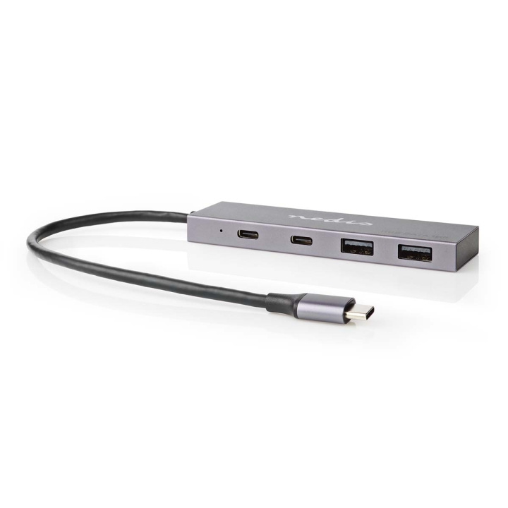 Nedis USB-Hub | 1x USB-C™ 3.2 Gen 2 Male | 2x USB-A 3.2 Gen 2 Female / 2x USB-C™ 3.2 Gen 2 Female | 4-Poorts poort(en) | USB 3.2 Gen 2 | USB Gevoed | 10 Gbps in de groep COMPUTERS & RANDAPPARATUUR / Computeraccessoires / USB-hubs bij TP E-commerce Nordic AB (C67614)