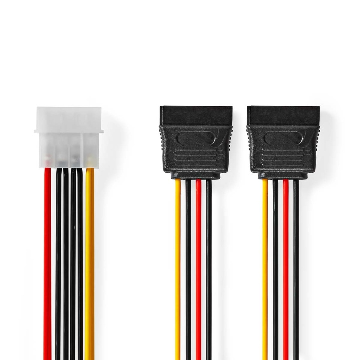 Nedis Interne Voedingskabel | Molex Male | 2x SATA 15-Pins Female | Verguld | 0.15 m | Rond | PVC | Multicolour | Doos in de groep COMPUTERS & RANDAPPARATUUR / Computerkabels / Interne / SATA bij TP E-commerce Nordic AB (C67635)