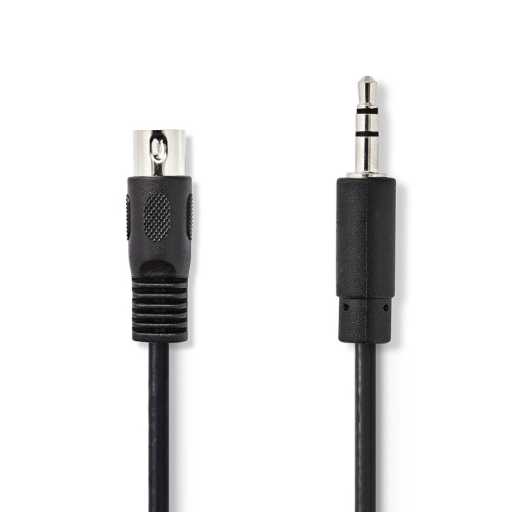 Nedis DIN-Audiokabel | DIN 5-Pins Male | 3,5 mm Male | Vernikkeld | 2.00 m | Rond | PVC | Zwart | Label in de groep HOME ELECTRONICS / Kabels & Adapters / Audio Analoog / 3.5 mm bij TP E-commerce Nordic AB (C67653)