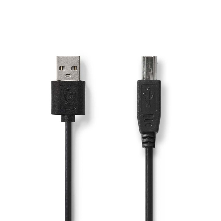 Nedis USB-Kabel | USB 2.0 | USB-A Male | USB-B Male | 480 Mbps | Vernikkeld | 2.00 m | Rond | PVC | Zwart | Label in de groep COMPUTERS & RANDAPPARATUUR / Computerkabels / USB / USB-A / Kabels bij TP E-commerce Nordic AB (C67679)