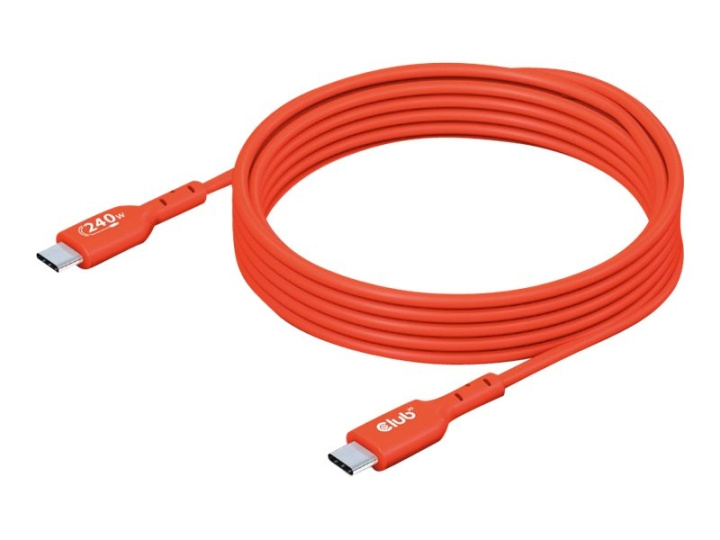 Club 3D USB 2.0 USB Type-C-kabel 2m Röd in de groep COMPUTERS & RANDAPPARATUUR / Computerkabels / USB / USB-C bij TP E-commerce Nordic AB (C67838)