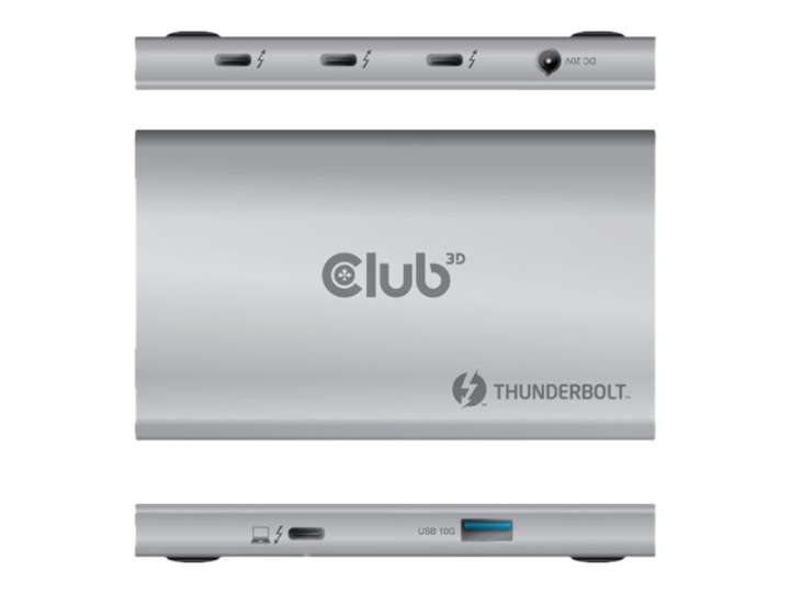 Club 3D Thunderbolt 4 Portable 5-in-1 Hub with Smart Power Dockingstation in de groep COMPUTERS & RANDAPPARATUUR / Laptops & accessoires / Docking station bij TP E-commerce Nordic AB (C67936)